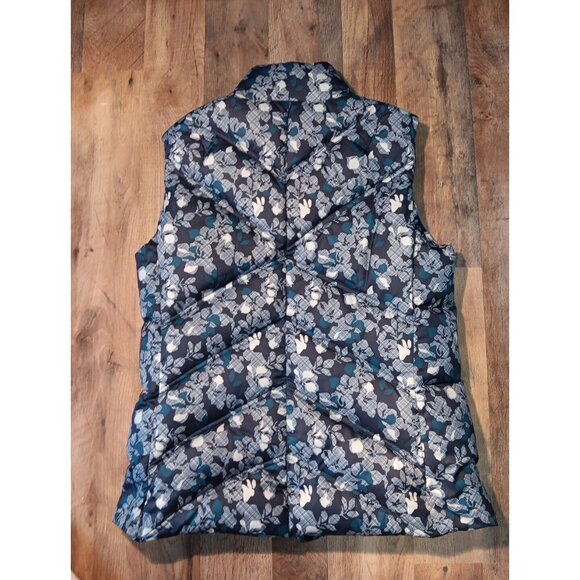 Eddie Bauer Vest‎ Womens M Premium Goose Down Puffer Blue Floral Insulated Quilt - Picture 3 of 10